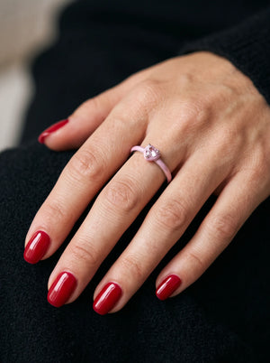 Pink Chakra Heart Ring - view 2