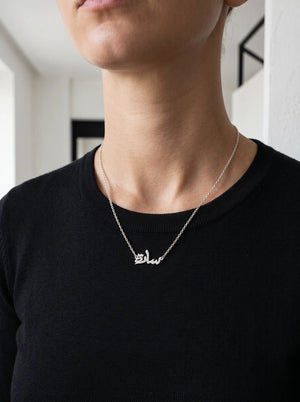 Personalized Name Necklace sterling silver 925 women's silver necklace in silver, image 8