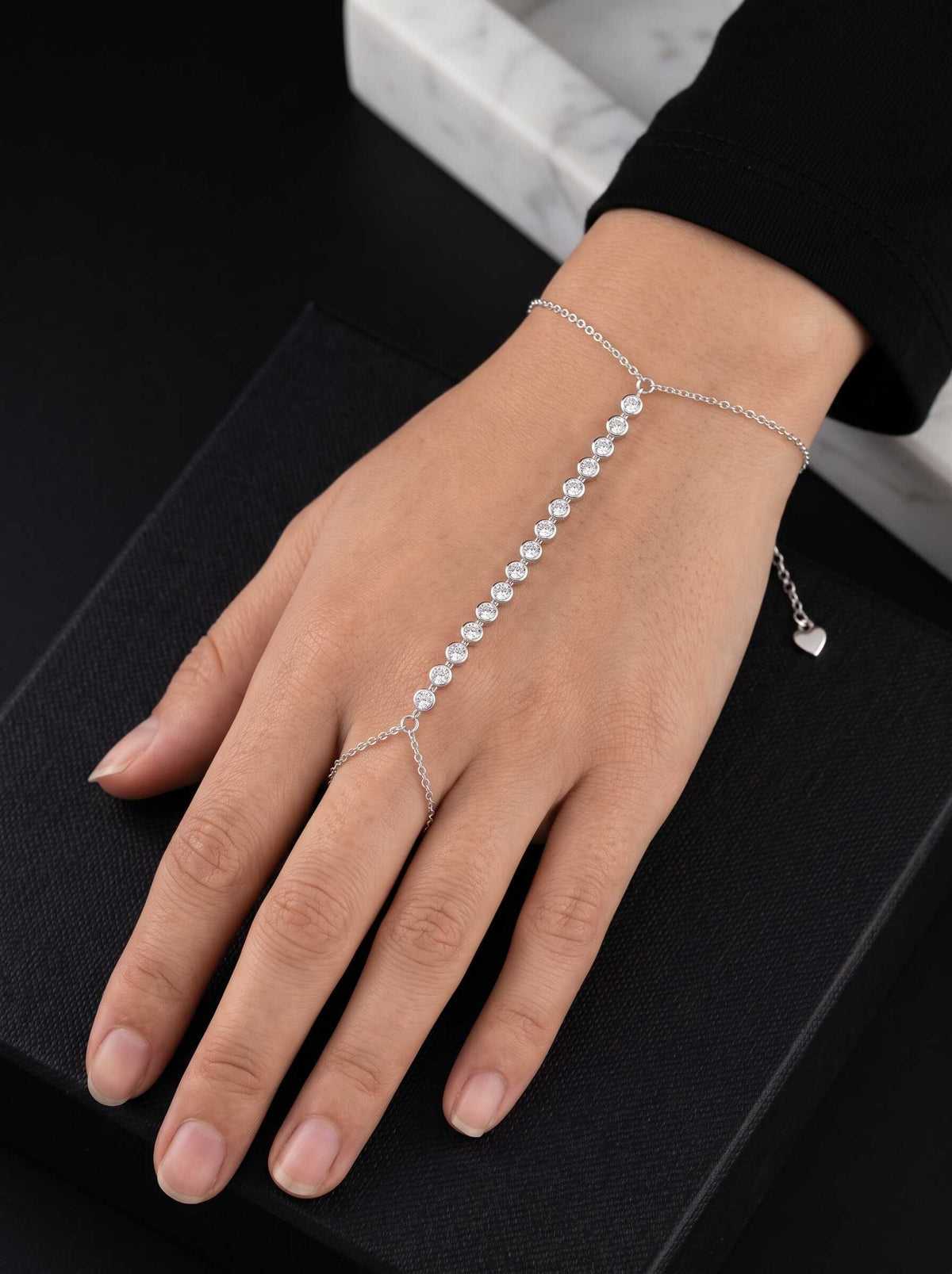 Zircon Tennis Handchain - Women's Sterling Silver Bracelet sterling silver 925 women's sterling silver bracelet, image 6