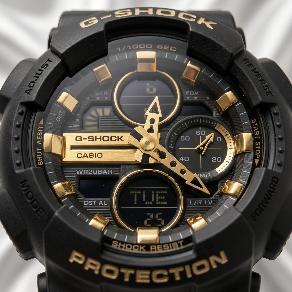 Casio G-Shock GA-100 – Black & Gold Sport Watch - Naggat Silver