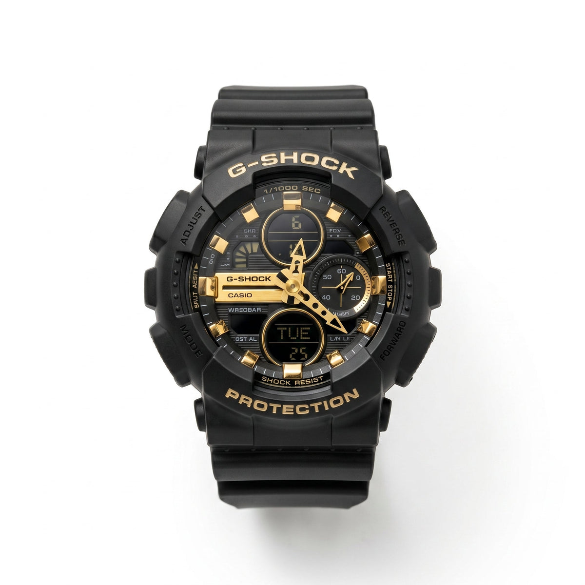 Casio G-Shock GA-100 – Black & Gold Sport Watch - Naggat Silver