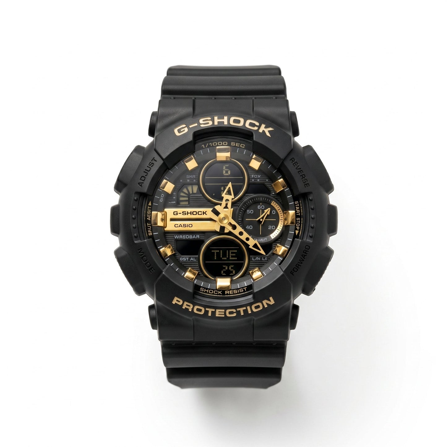 Casio G-Shock GA-100 – Black & Gold Sport Watch - Naggat Silver