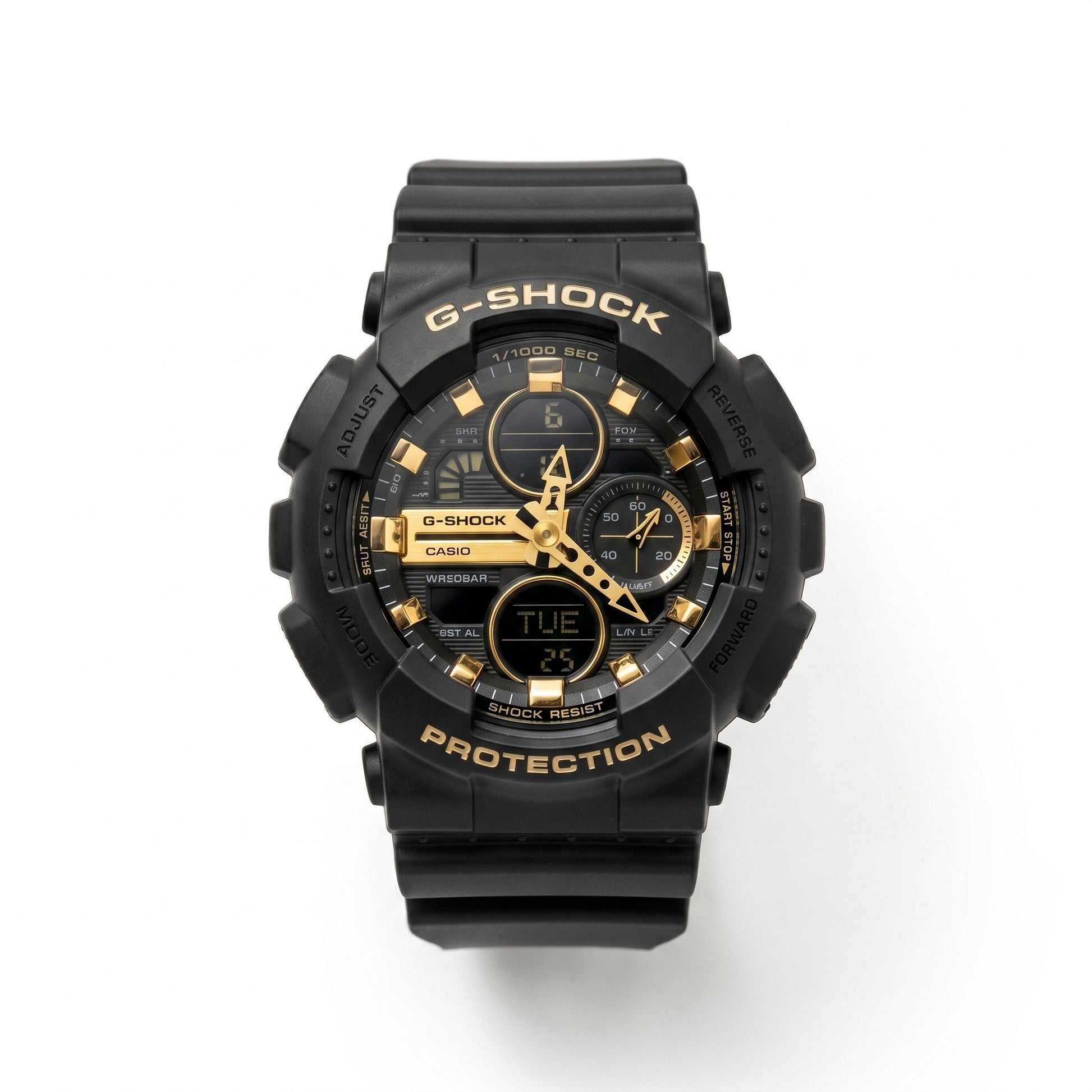 Casio G-Shock GA-100 – Black & Gold Sport Watch - Naggat Silver