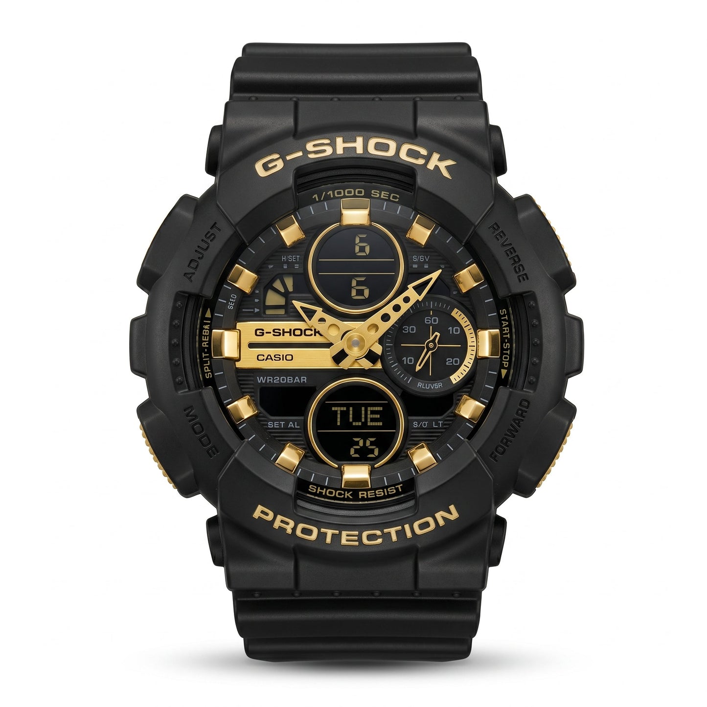 Casio G-Shock GA-100 – Black & Gold Sport Watch - Naggat Silver