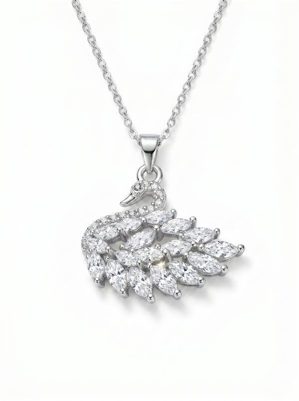Graceful Swan Crystal Necklace (CLEAR)
