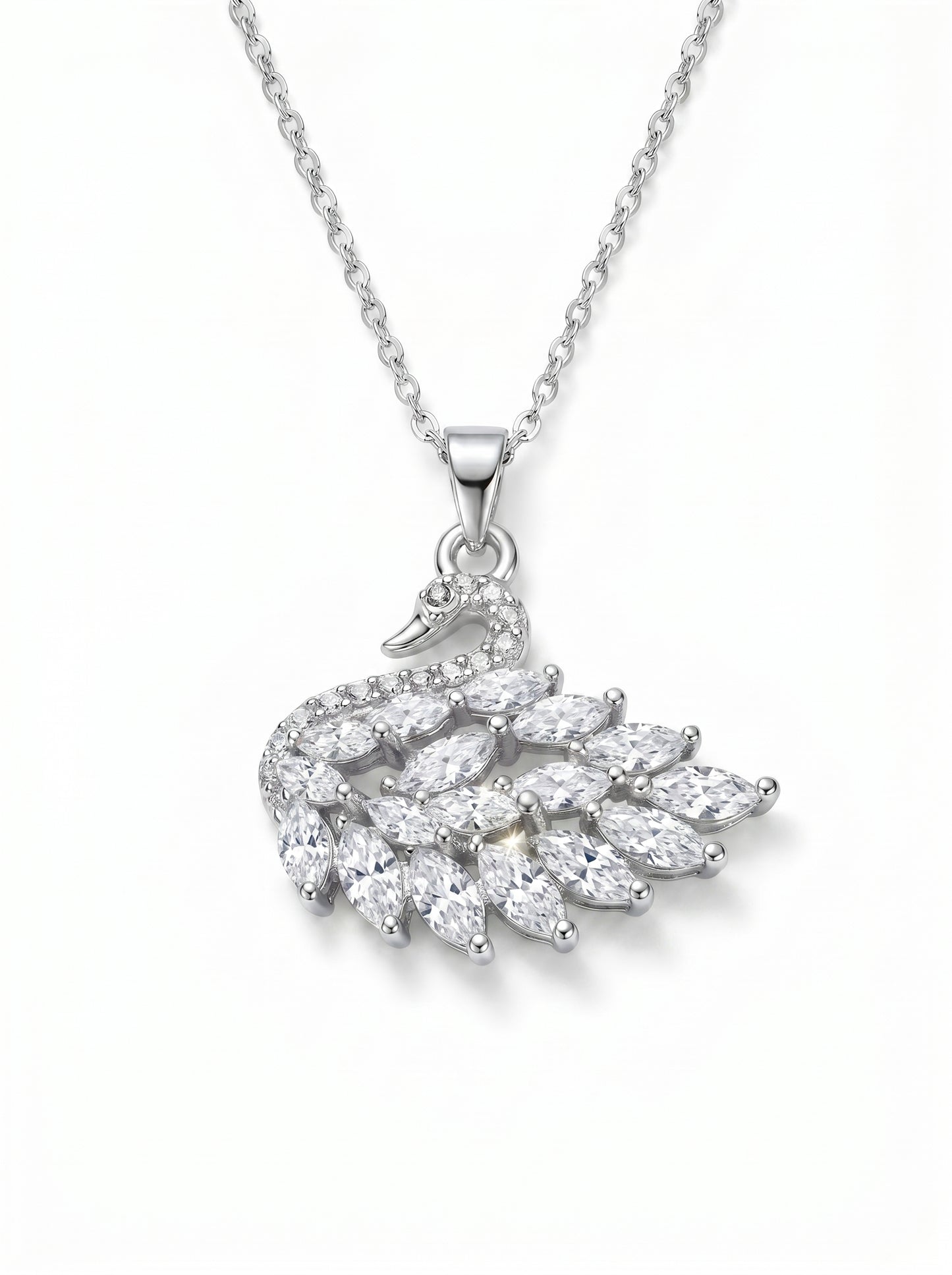 Graceful Swan Crystal Necklace