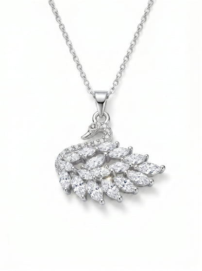 Graceful Swan Crystal Necklace (CLEAR)