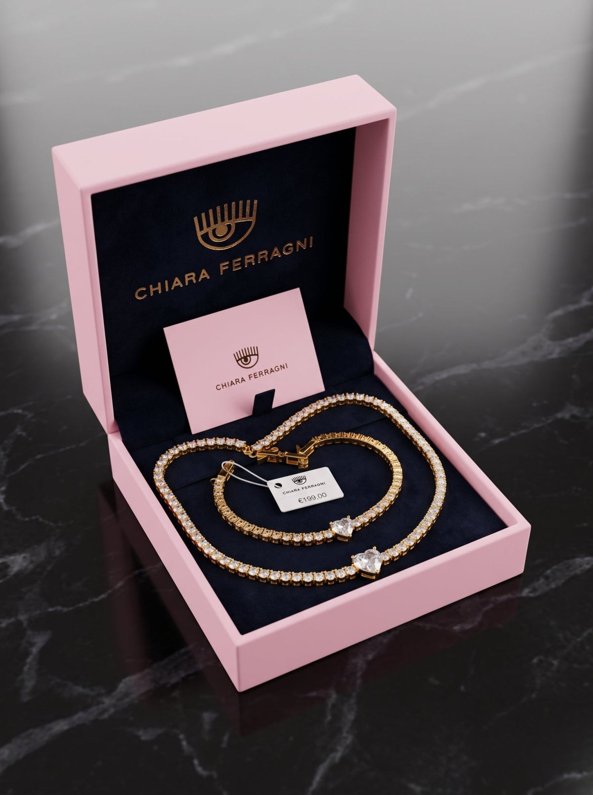 Chiara Ferragni First Love Gold Tennis Set - Naggat Silver