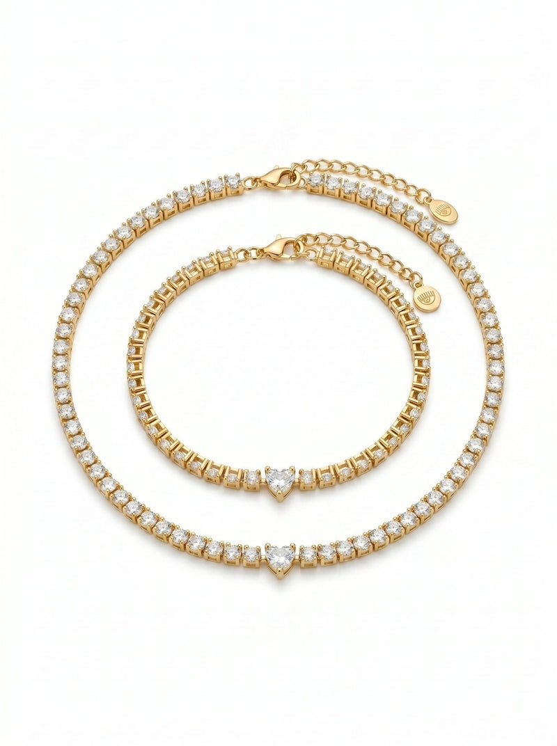 Chiara Ferragni First Love Gold Tennis Set - Naggat Silver