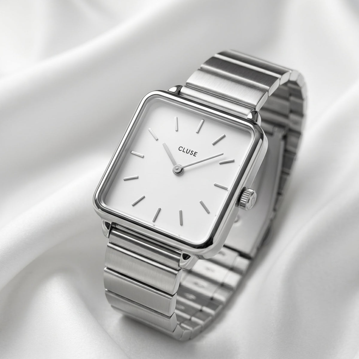 CLUSE La Tétragone – Silver Square Watch - Naggat Silver