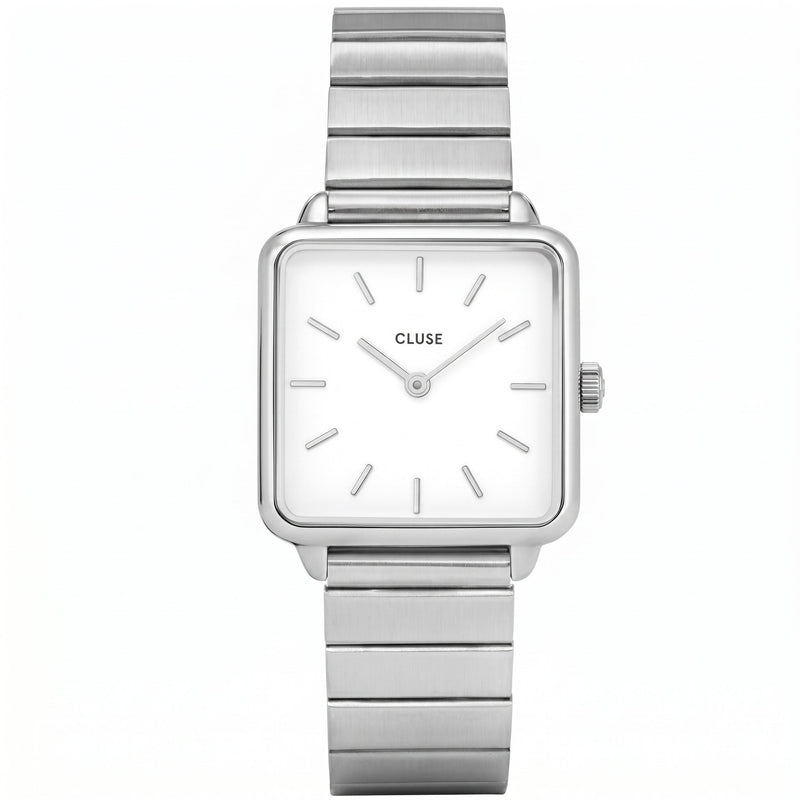 CLUSE La Tétragone – Silver Square Watch - Naggat Silver