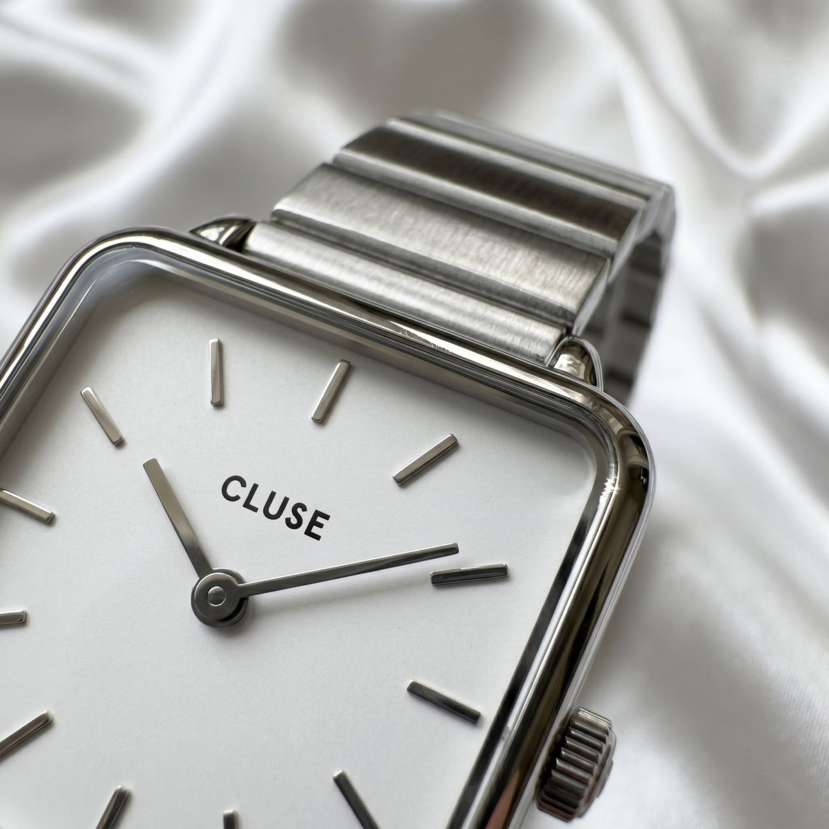 CLUSE La Tétragone – Silver Square Watch - Naggat Silver