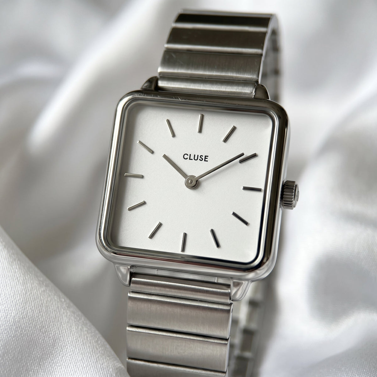 CLUSE La Tétragone – Silver Square Watch - Naggat Silver