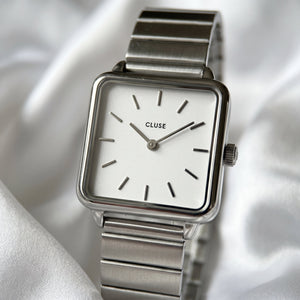 CLUSE La Tétragone – Silver Square Watch - Naggat Silver
