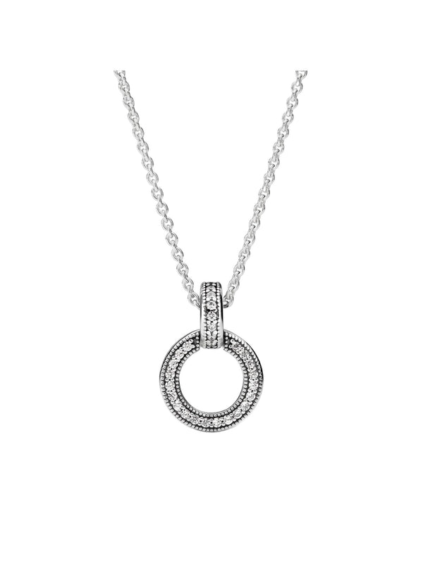 Double Circle Pendant & Necklace - Naggat Silver