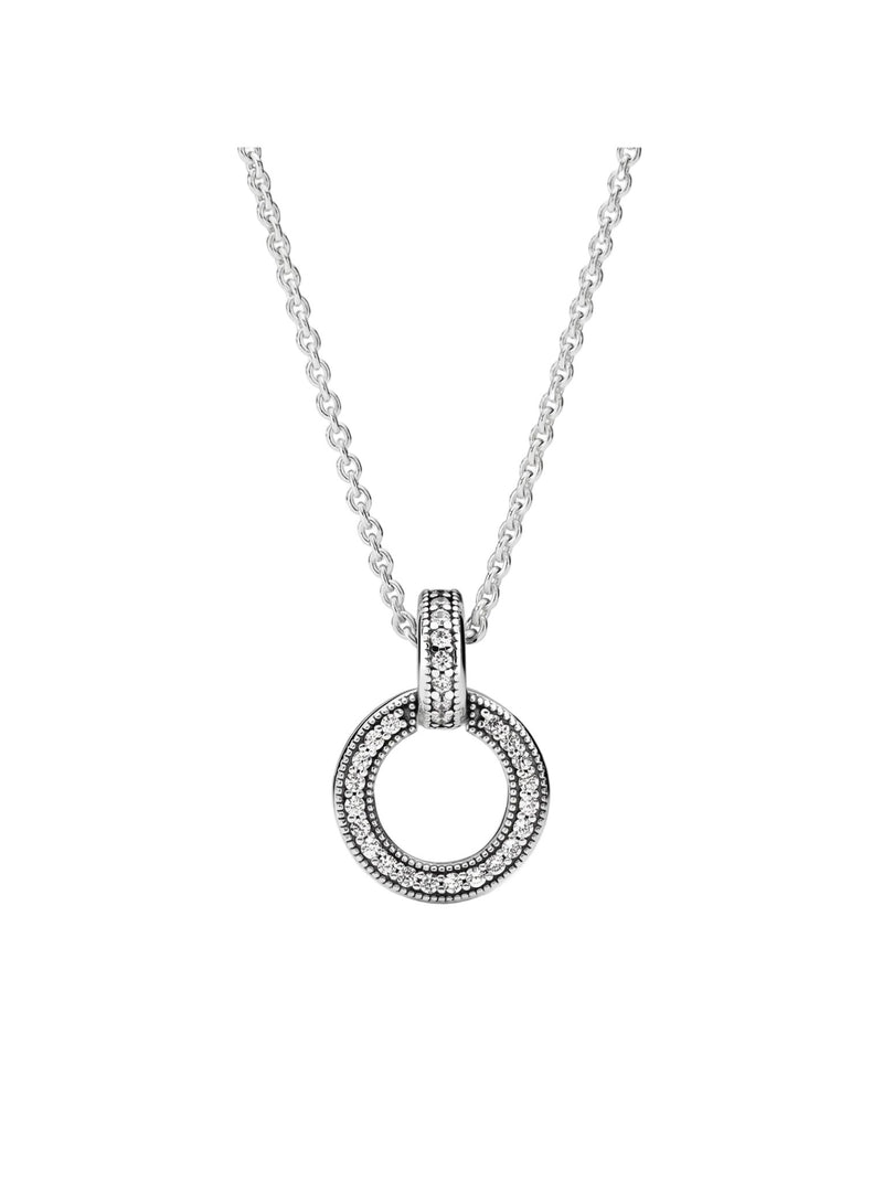 Double Circle Pendant & Necklace - Naggat Silver