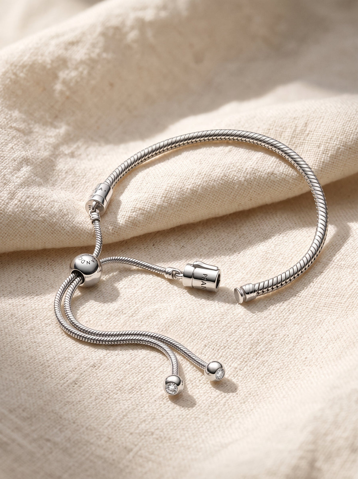 Pandora Snake Chain Slider Bracelet Naggat Silver