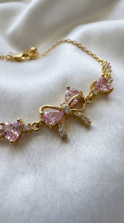 Pink Bow Bracelet – Elegant Jewelry