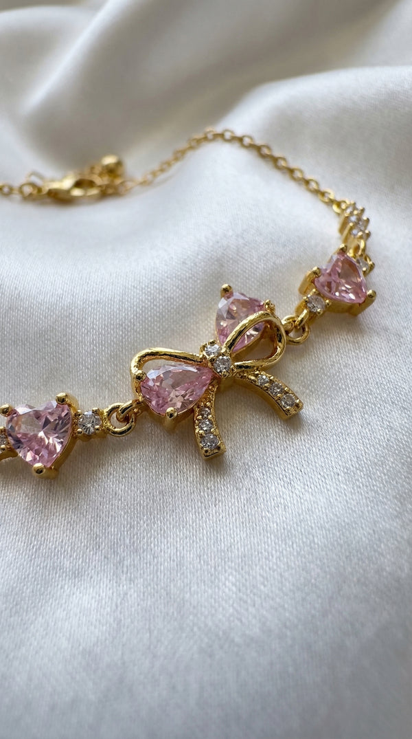 Pink Bow Bracelet – Elegant Jewelry