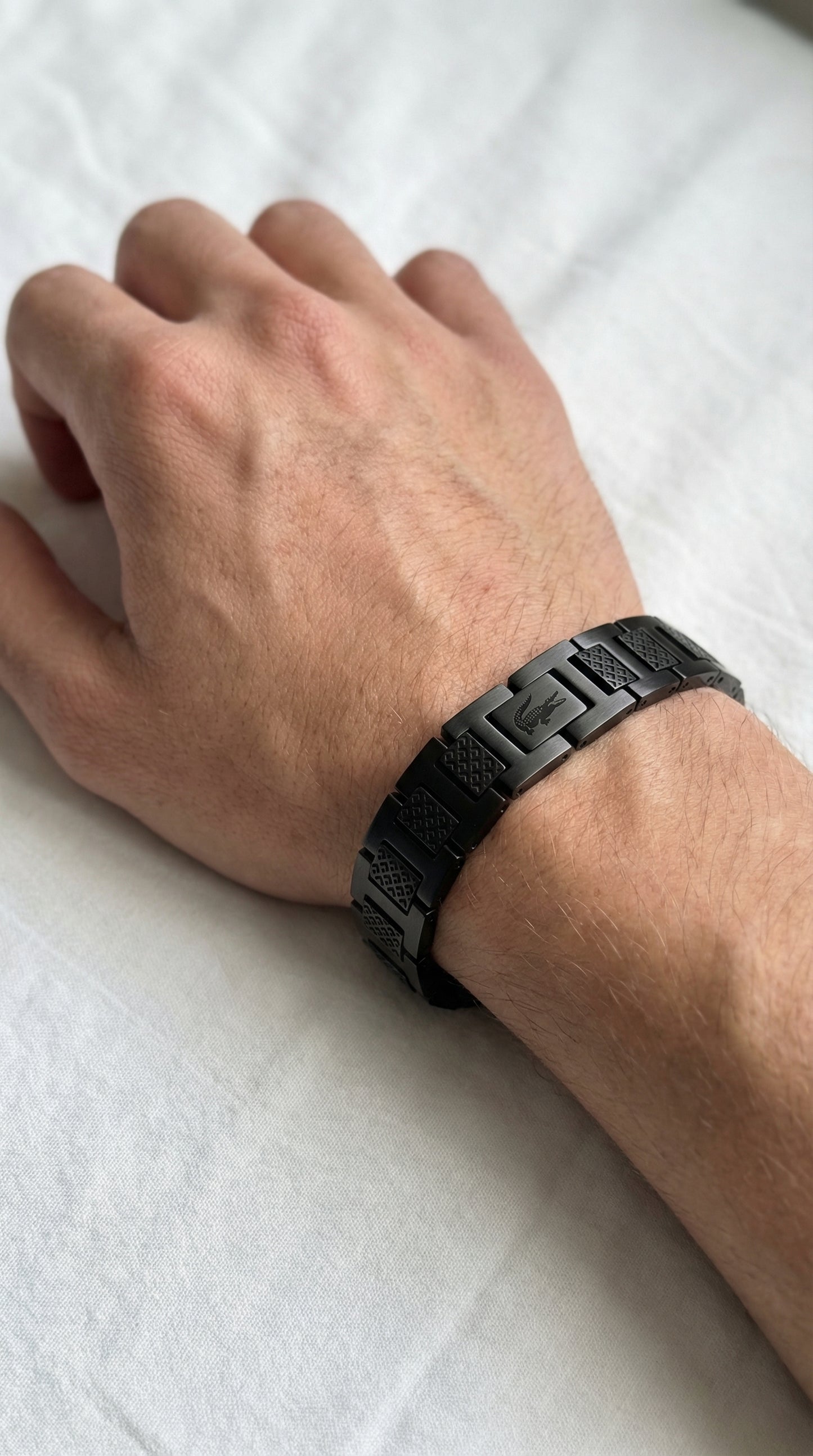 Original Lacoste Metropole Men’s Bracelet (BLACK)