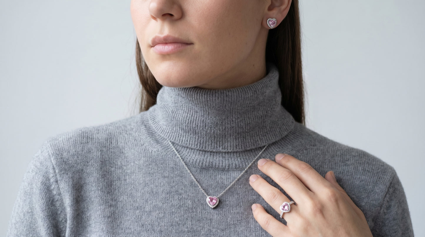 طقم باندورا قلب وردي