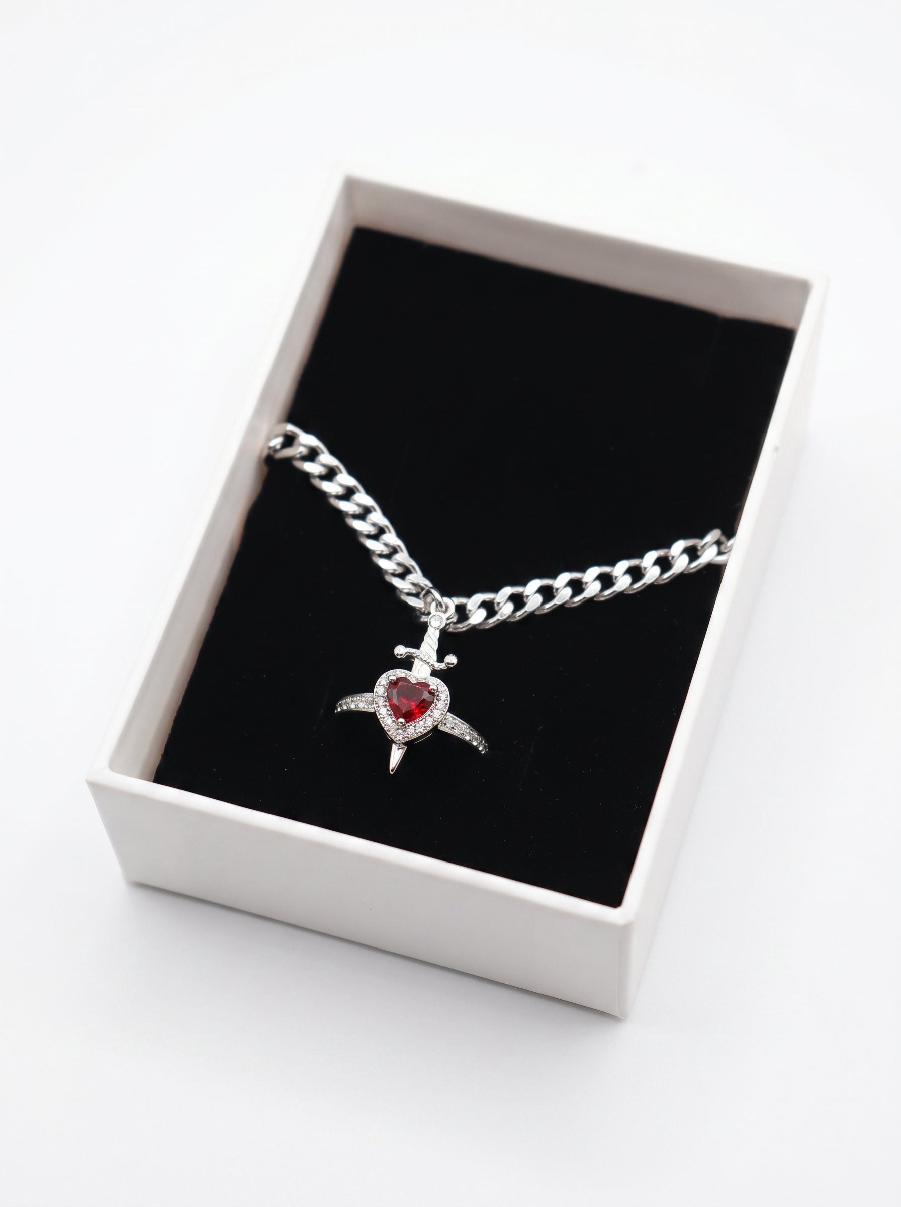 Heart and Sword Couple Bracelet Set Naggat Silver - مجوهرات فضة في مصر