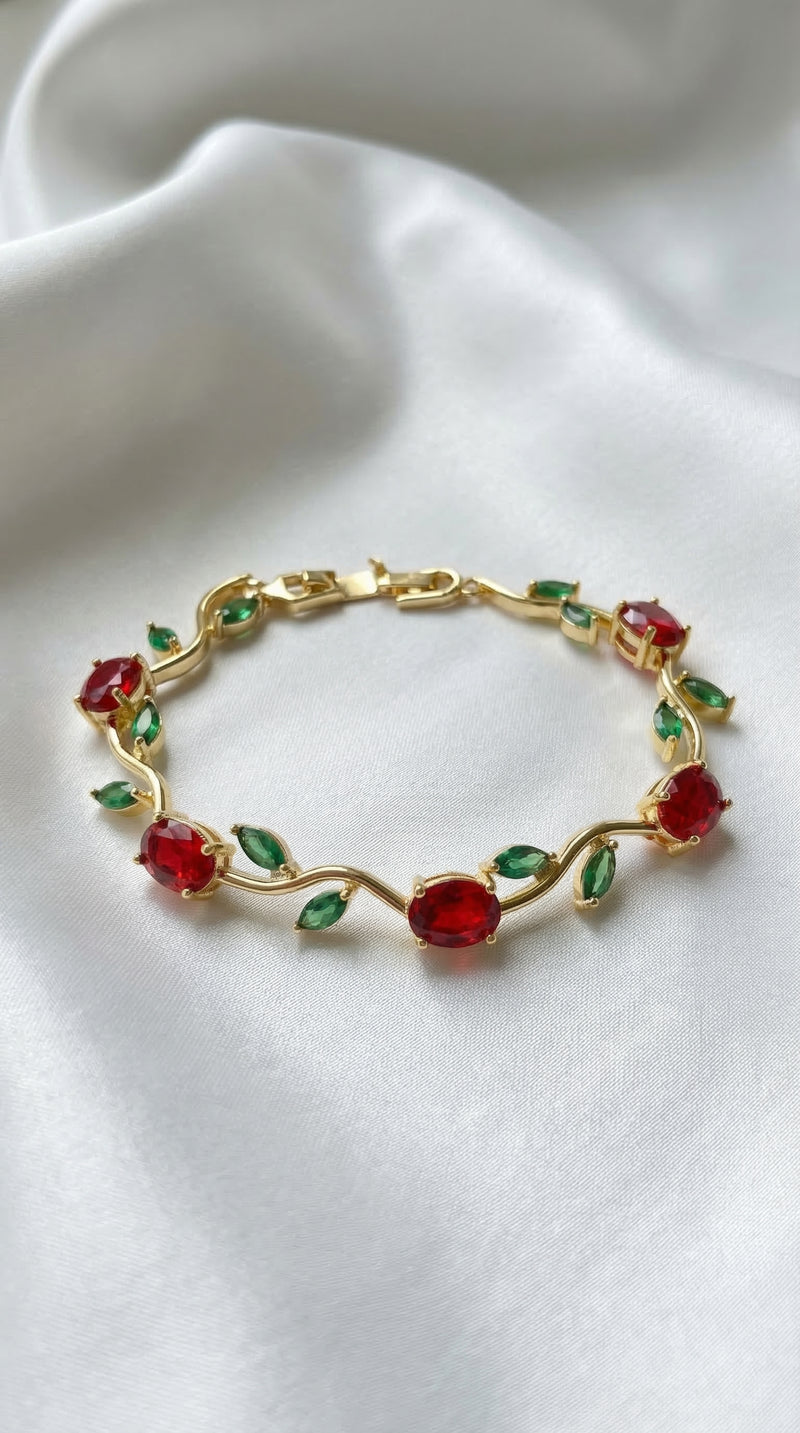 Tulip Bracelet For (Red & Green & Gold)