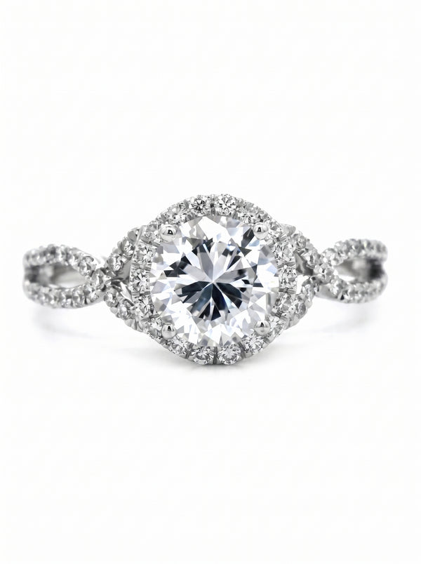 Round Diamond Set Halo S925