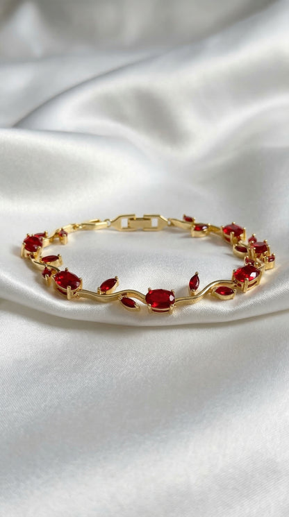 Tulip Bracelet For (Red & Gold)