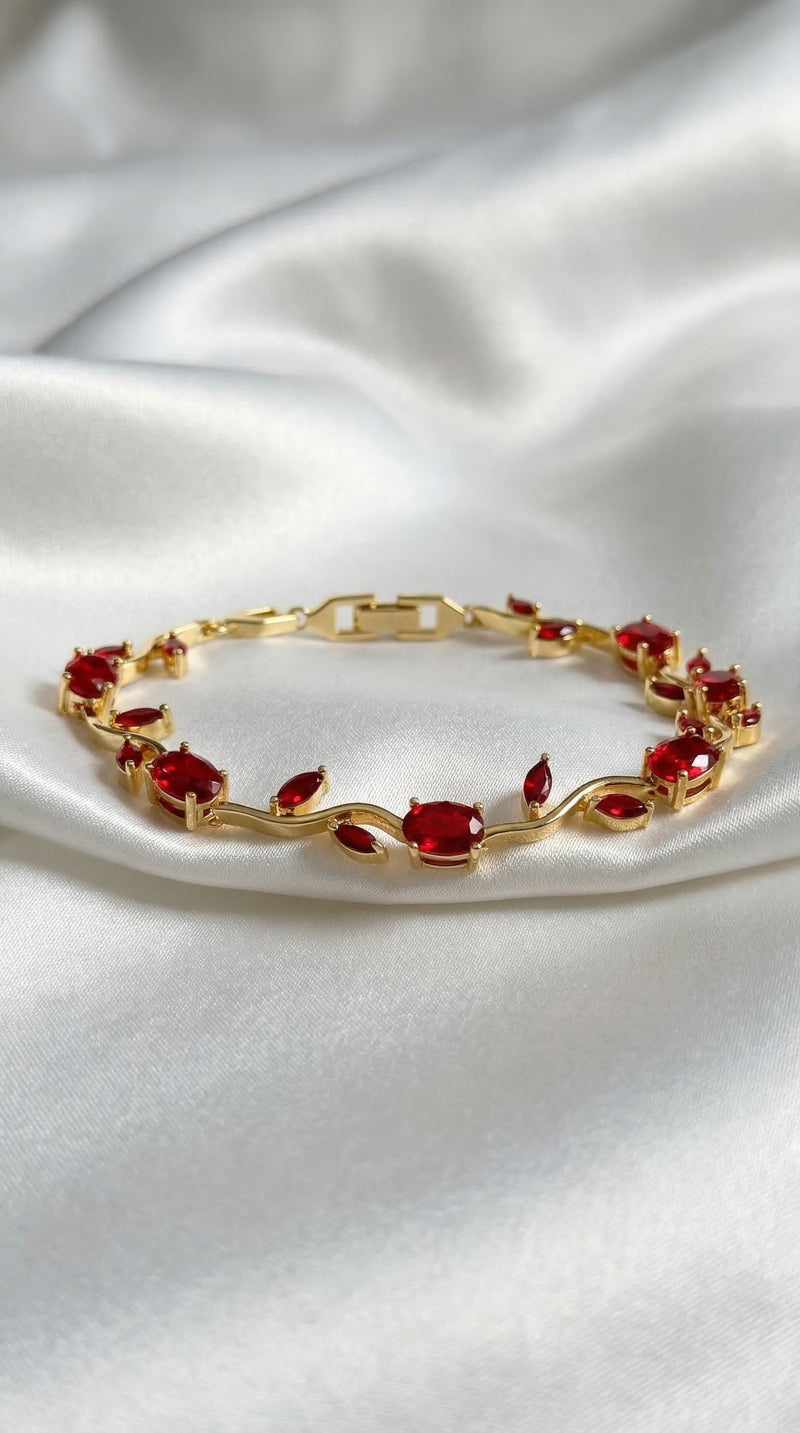Tulip Bracelet For (Red & Gold)