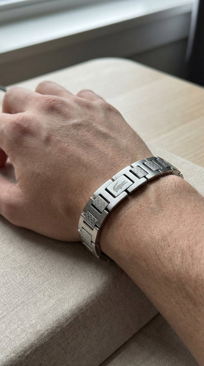 Lacoste M - bracelet for him - Naggat Silver