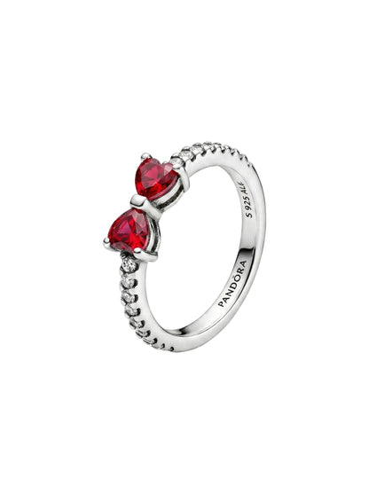 Pandora Pink Bow Sparkling Ring For Her (RED)