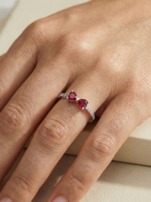 Pandora Pink Bow Sparkling Ring ring in Red by Naggat Silver – view 2