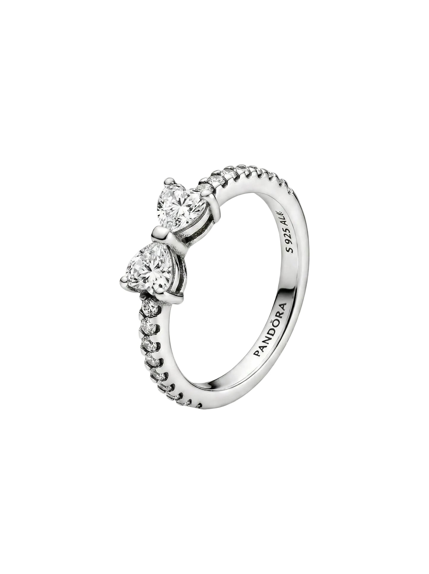 Pandora Pink Bow Sparkling Ring For Her (WHITE)