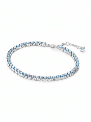 Pandora Sparkling Light Blue Tennis Bracelet Naggat Silver