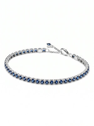 Pandora Sparkling Blue Tennis Bracelet Naggat Silver