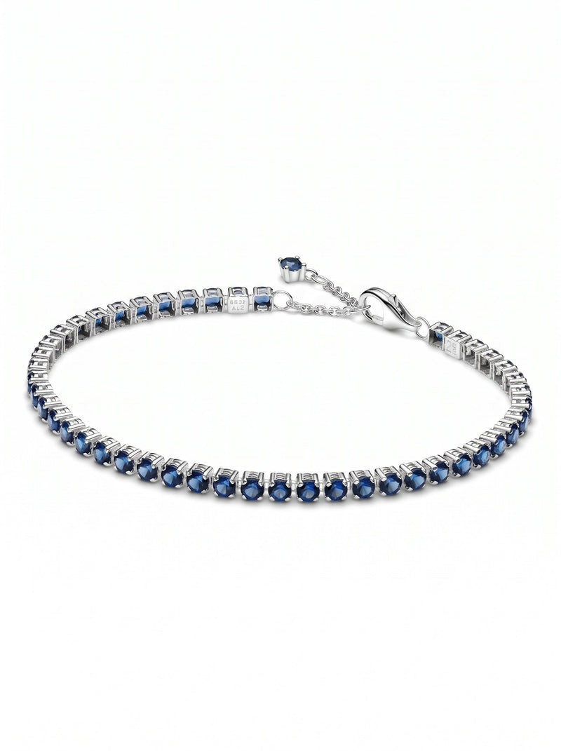 Pandora Sparkling Blue Tennis Bracelet Naggat Silver