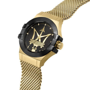 Maserati Potenza – Black Dial & Gold Mesh Strap - Naggat Silver