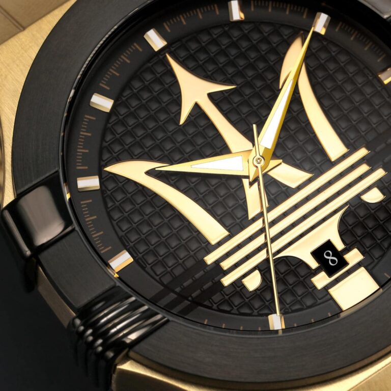 Maserati Potenza – Black Dial & Gold Mesh Strap - Naggat Silver