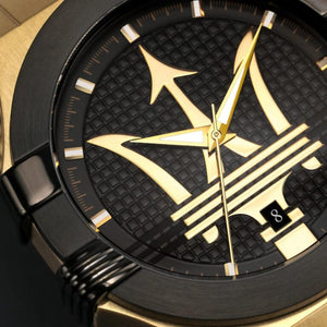 Maserati Potenza – Black Dial & Gold Mesh Strap - Naggat Silver