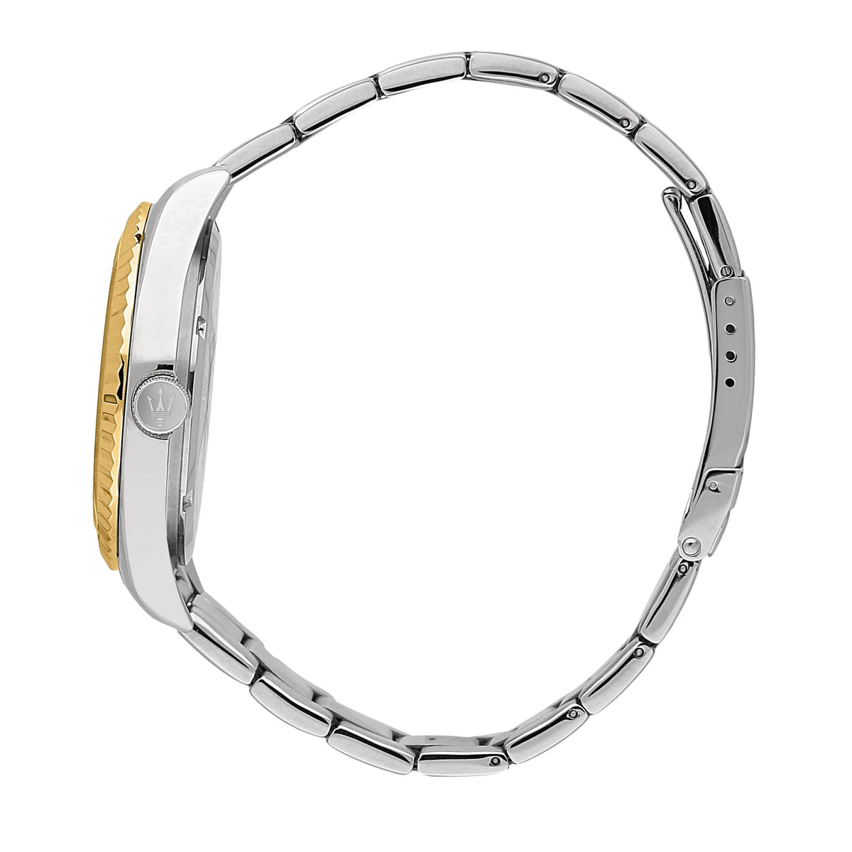 Maserati Tradizione Two-Tone – Black Dial & Fluted Bezel - Naggat Silver