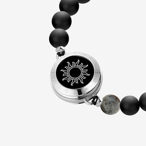 Moon&Star Touch Bracelets with Matching Beads (13 Types of Natural Beads+Black) - Naggat Silver