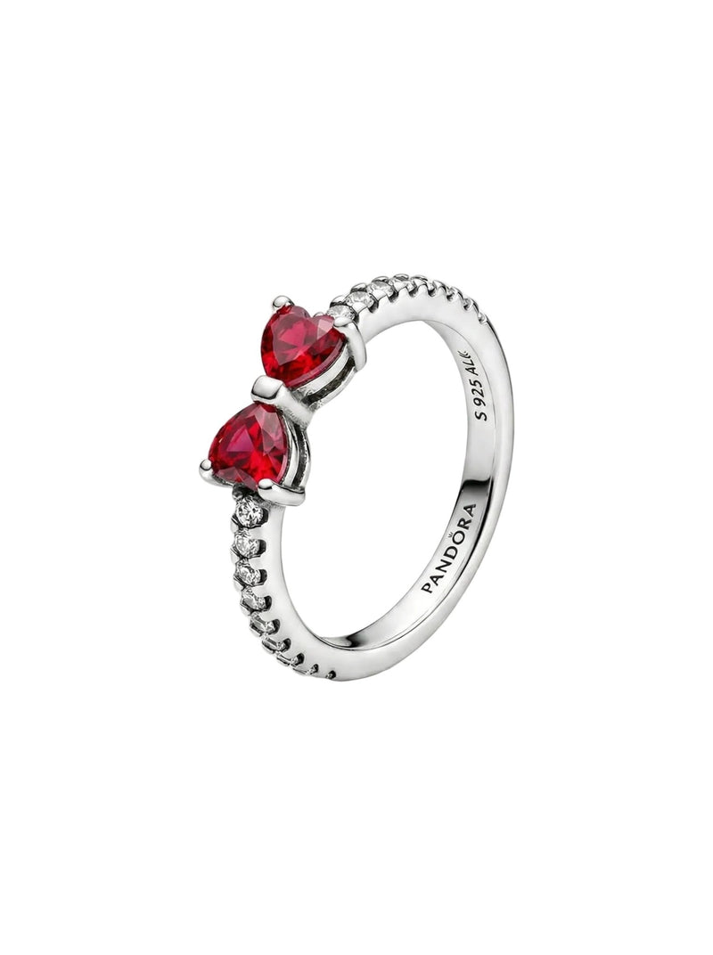 Pandora Pink Bow Sparkling Ring For Her (WHITE) - Naggat Silver