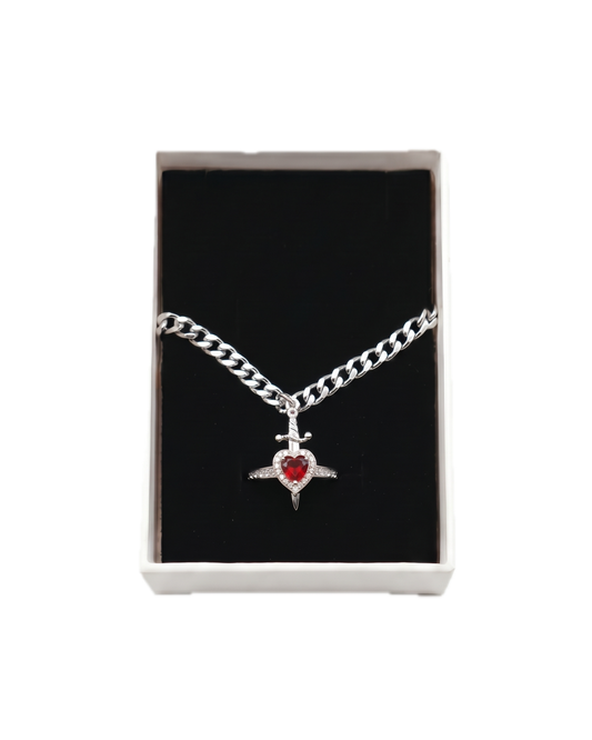 Heart and Sword Couple Bracelet Set Naggat Silver - مجوهرات فضة في مصر