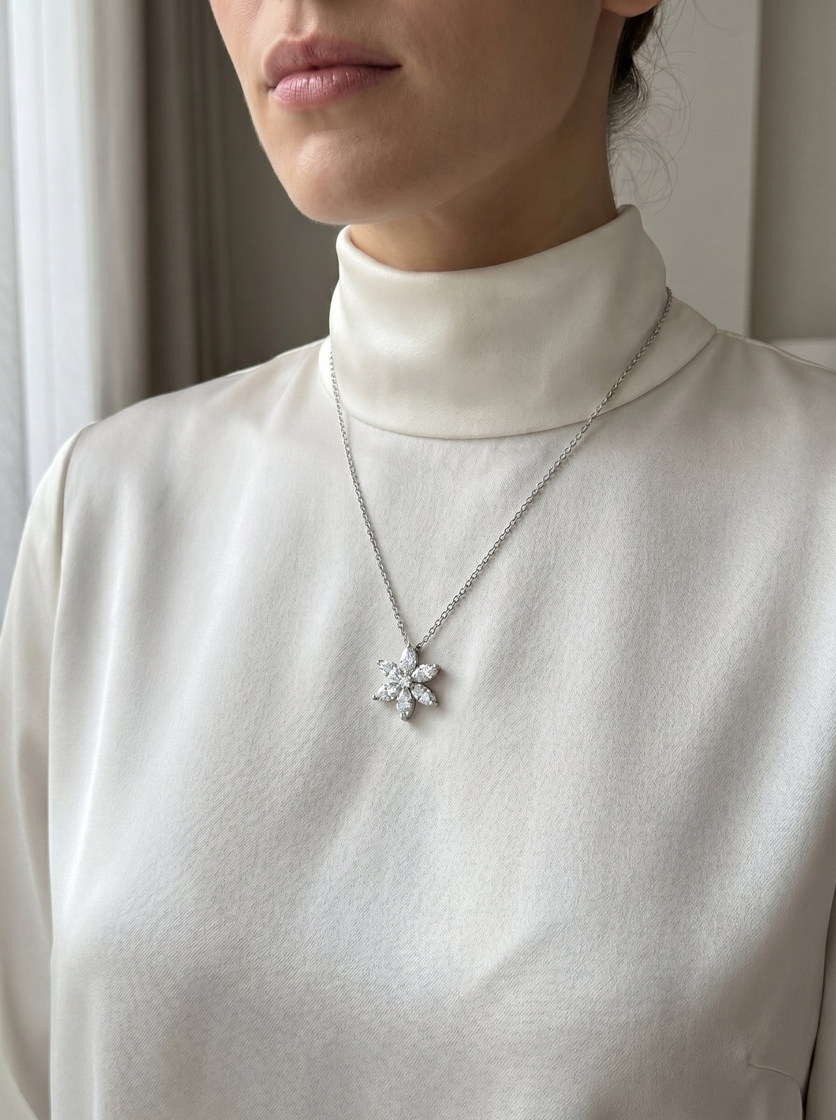 Sparkling Herbarium Cluster necklace in Silver by Naggat Silver – view 2