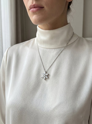 Sparkling Herbarium Cluster necklace in Silver by Naggat Silver – view 2