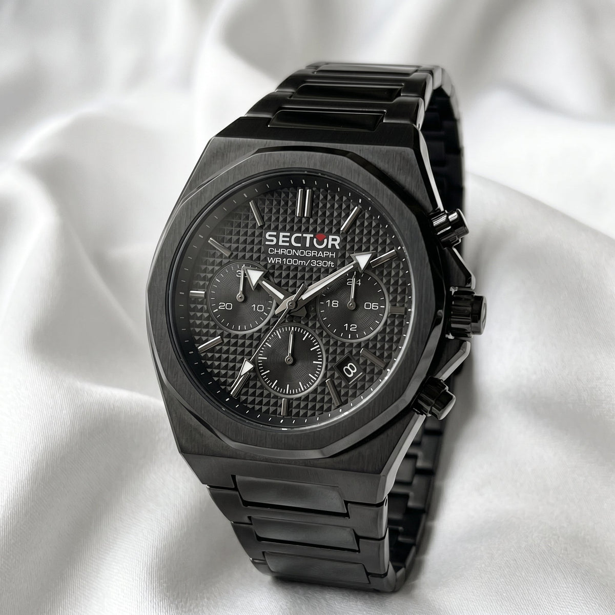 Sector 960 Chronograph – All-Black Stainless Steel Watch - Naggat Silver