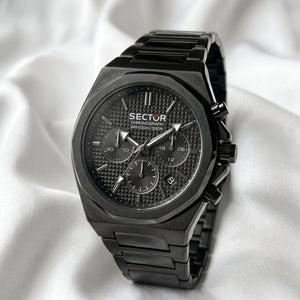 Sector 960 Chronograph – All-Black Stainless Steel Watch - Naggat Silver