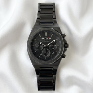 Sector 960 Chronograph – All-Black Stainless Steel Watch - Naggat Silver