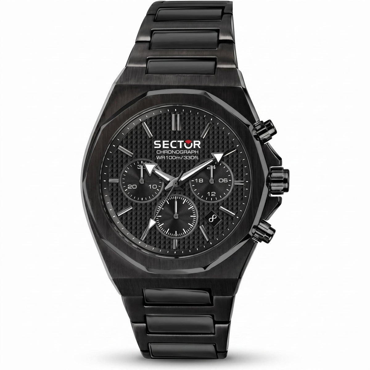 Sector 960 Chronograph – All-Black Stainless Steel Watch - Naggat Silver